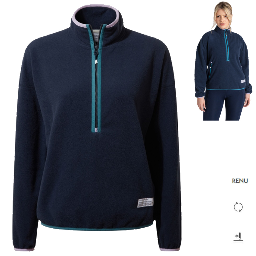 Craghoppers - funktioneller Microfleece Pulli CO2 Renu Half Zip, navy