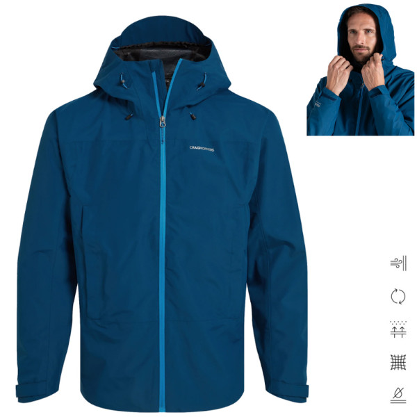 Craghoppers - wasserdichte Stretch Regenjacke Creevy 20K, blau