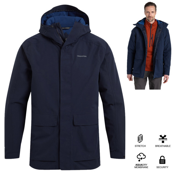 Craghoppers - wasserdichte gefüttertete Jacke Lorton Thermic, navy