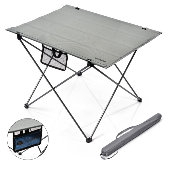 Meteor - Klapptisch, Camping Tisch mit Tasche, grau