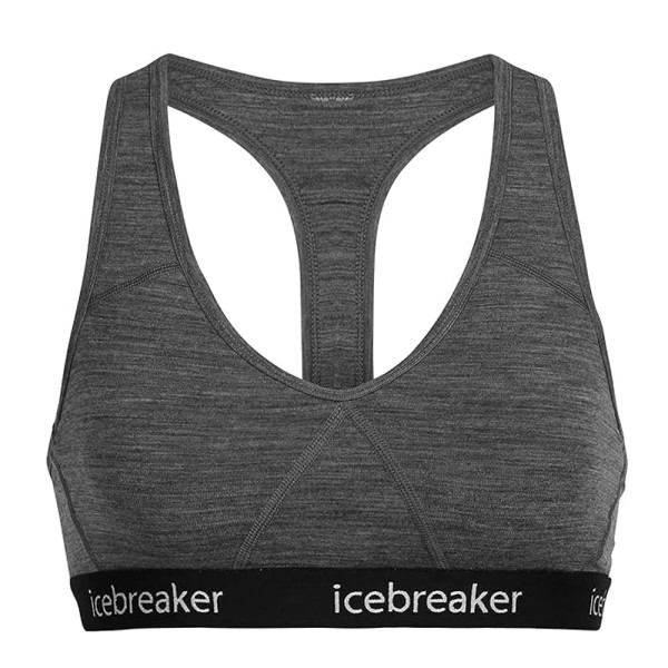 Icebreaker - Damen Sprite Racerback Bra Gritstone HTHR, grau