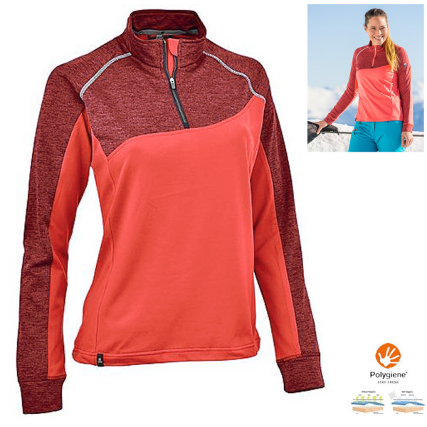 Maul - Nettetal XT Damen Fleece Sport Langarmshirt, coral