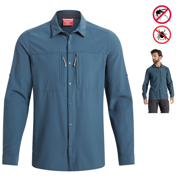 Craghoppers - NosiLife Pro Proll Shirt langarm Hemd Reisehemd, navy