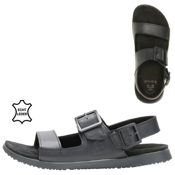 KAMIK - MARTY Echtleder Herren Sandalen Comfort, schwarz