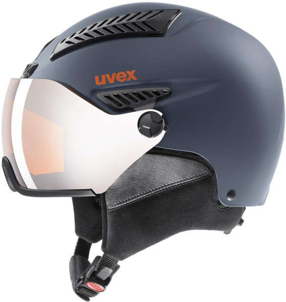 Uvex - hlmt 600 visor - robuster Skihelm mit Visier 53-55 cm, navy