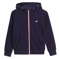 4F - Kinder Zip Sportjacke Hoodie Sweatshirt mit Kapuze JBLD002, navy