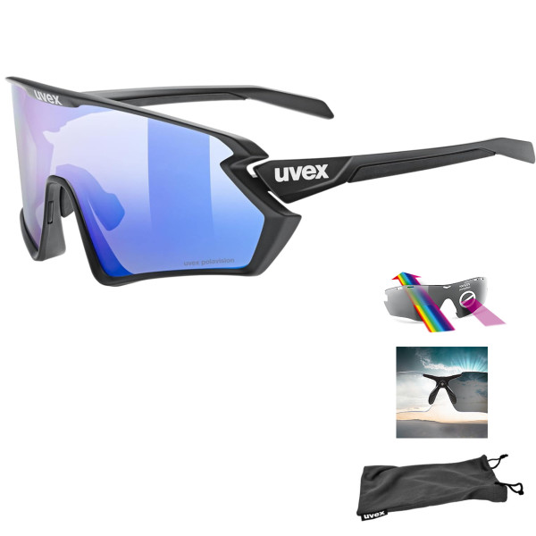 UVEX - Sport- Sonnenbrille Sportstyle 231 2.0 P black matt blue