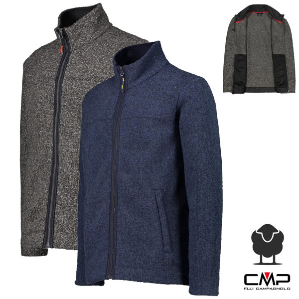 CMP - warme dicke Wooltech Wolljacke Fleecejacke Herren