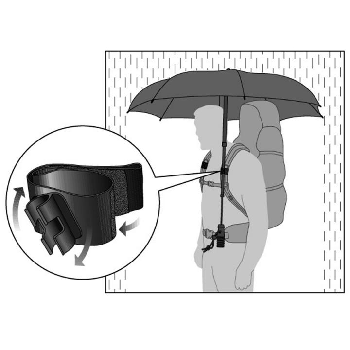 EuroSCHIRM - Göbel - handsfree, schwarz - teleScope Trekkingschirm Regenschirm