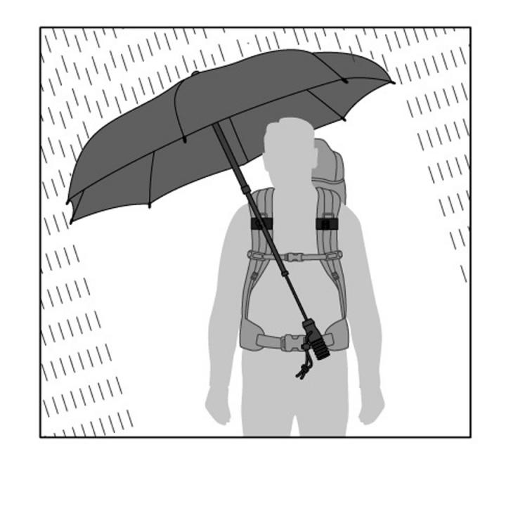 handsfree, EuroSCHIRM - Regenschirm teleScope schwarz - - Göbel Trekkingschirm