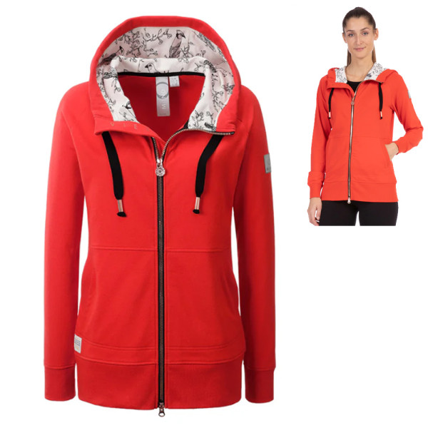 ViertelMond - Modische Sweatjacke aus Bio Baumwolle Valentine, rot