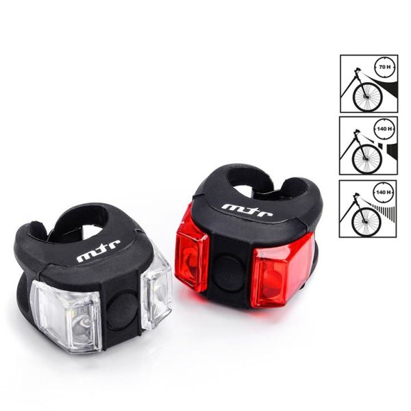 MTR - Flex SET - Fahrradlicht Set Licht für vorne und hinten inkl.  Batterien - schwarz