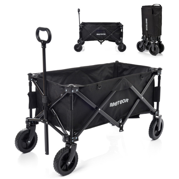 Meteor - Bollerwagen klappbar X-300 mit Tasche Outdoor Version, blk