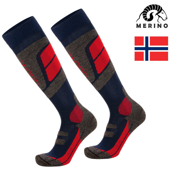 wapiti - Merino Skisocken Wintersocken anatomisch geformt, navy