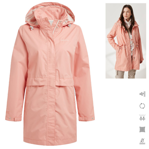 Craghoppers - wasserdichte Regenjacke Mantel Ana Jacke 12K, coral