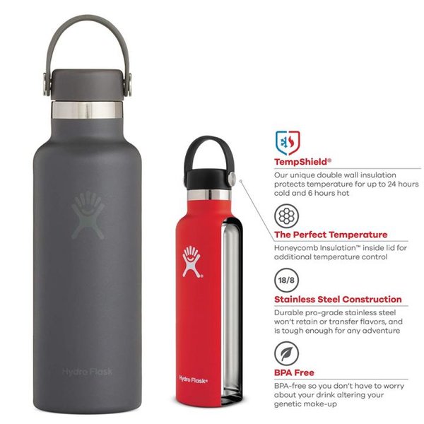 Hydro Flask – Standart Mouth Thermo Trinkflasche -grau 532ml