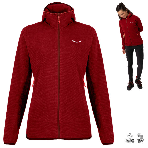 Salewa - NUVOLO Polarlite W Full Zip Fleecejacke, rot