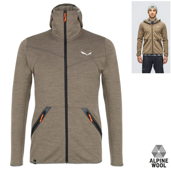 Salewa - NUVOLAO ALPINEWOOL® Herren Merino Sportjacke, braun