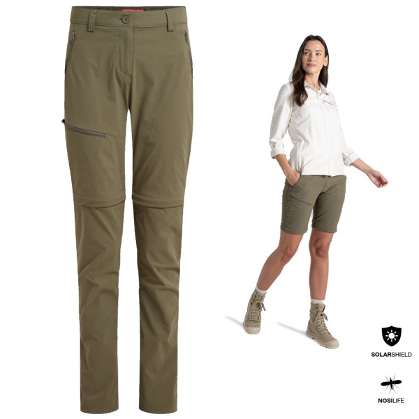 Craghoppers - NOSILIFE PRO CONV. III Damen Zip Hose Reisehose, olive