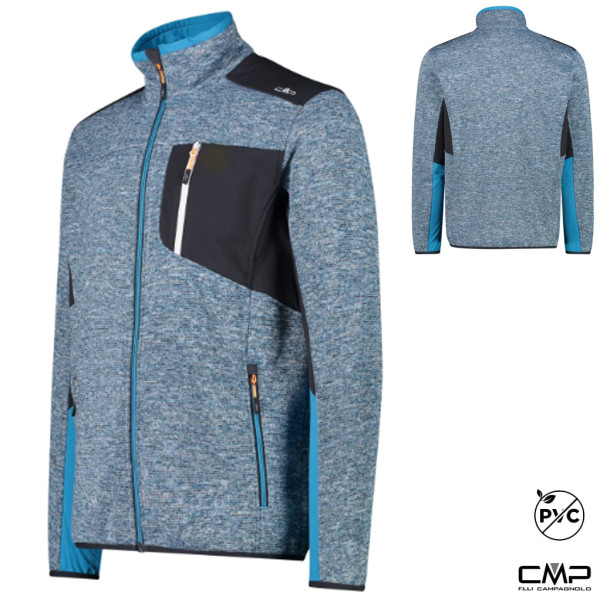 CMP - Fleecejacke Strickjacke Herren atmungsaktiv wärmend, blue