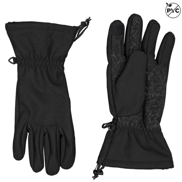 CMP - gefütterte wasserdichte Softshell Handschuhe, schwarz