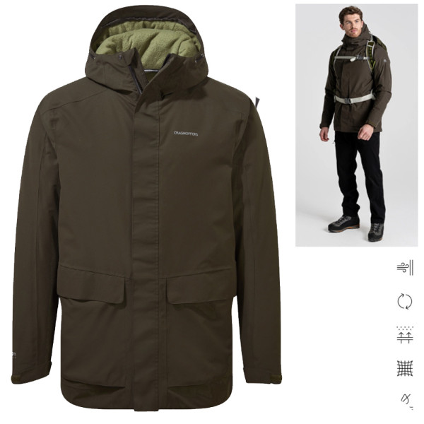 Craghoppers - wasserdichte gefüttertete Jacke Lorton Thermic, green