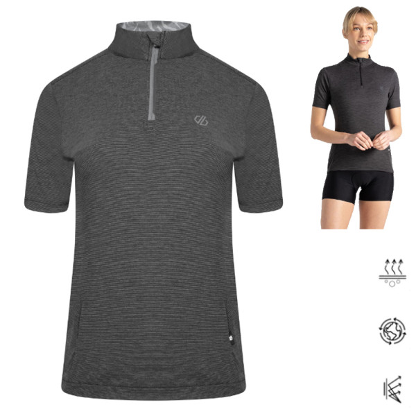 Dare2b - kurzarm Damen Radtrikot mit durchgehendem RV Pedal Through It