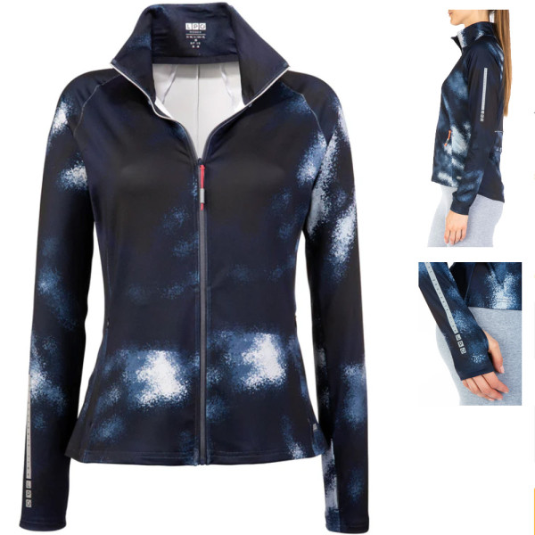 LPO - funktionelle, atmungsaktive Stretch Fitnessjacke Yasmin, navy