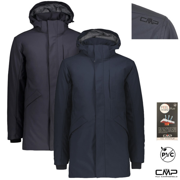 CMP - Herren Long Parka wasserdichte warme Outdoorjacke Mantel