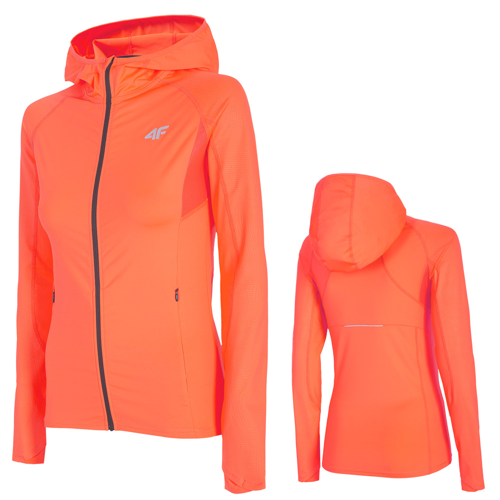 4F - Damen Fitnessjacke, Laufjacke - neon orange pink