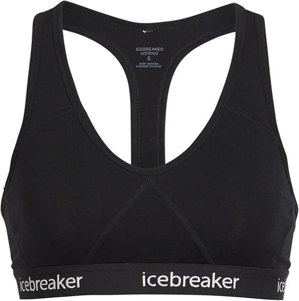 Icebreaker - Damen Sprite Racerback Bra Gritstone HTHR, blk