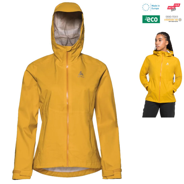 ODLO - Damen Hardshell Jacke AEGIS 2.5L WA Regenjacke 20.000, gelb