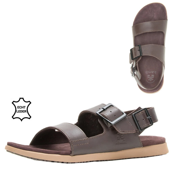 KAMIK - MARTY Echtleder Herren Sandalen Comfort, dark brown