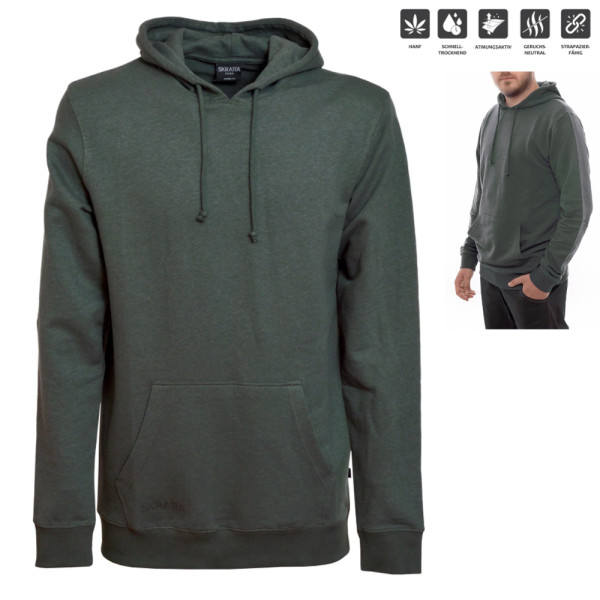 Skratta - Herren Hanf Hoody Pullover LUCA, moss green