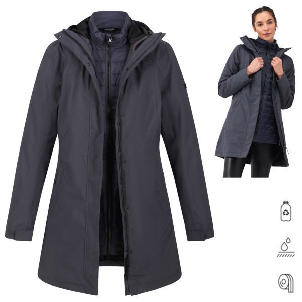 Regatta - warmer und wasserdichte 2in1 Damen Mantel Long Jacke Denbury