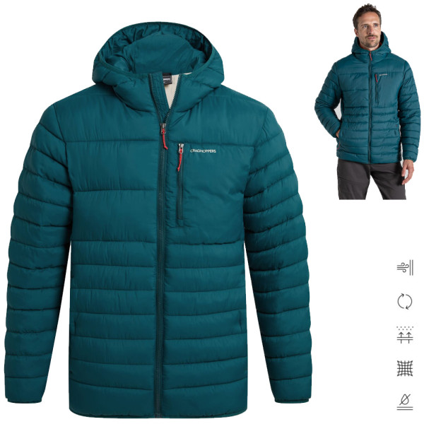 Craghoppers - Compresslite Kapuzenjacke Herren Hybridjacke, petrol