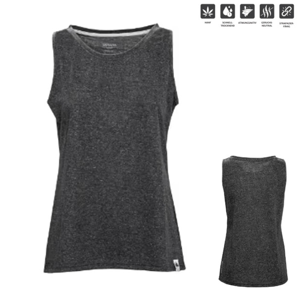 Skratta - Damen Hanf Tanktop Brita Damen Shirt, grau