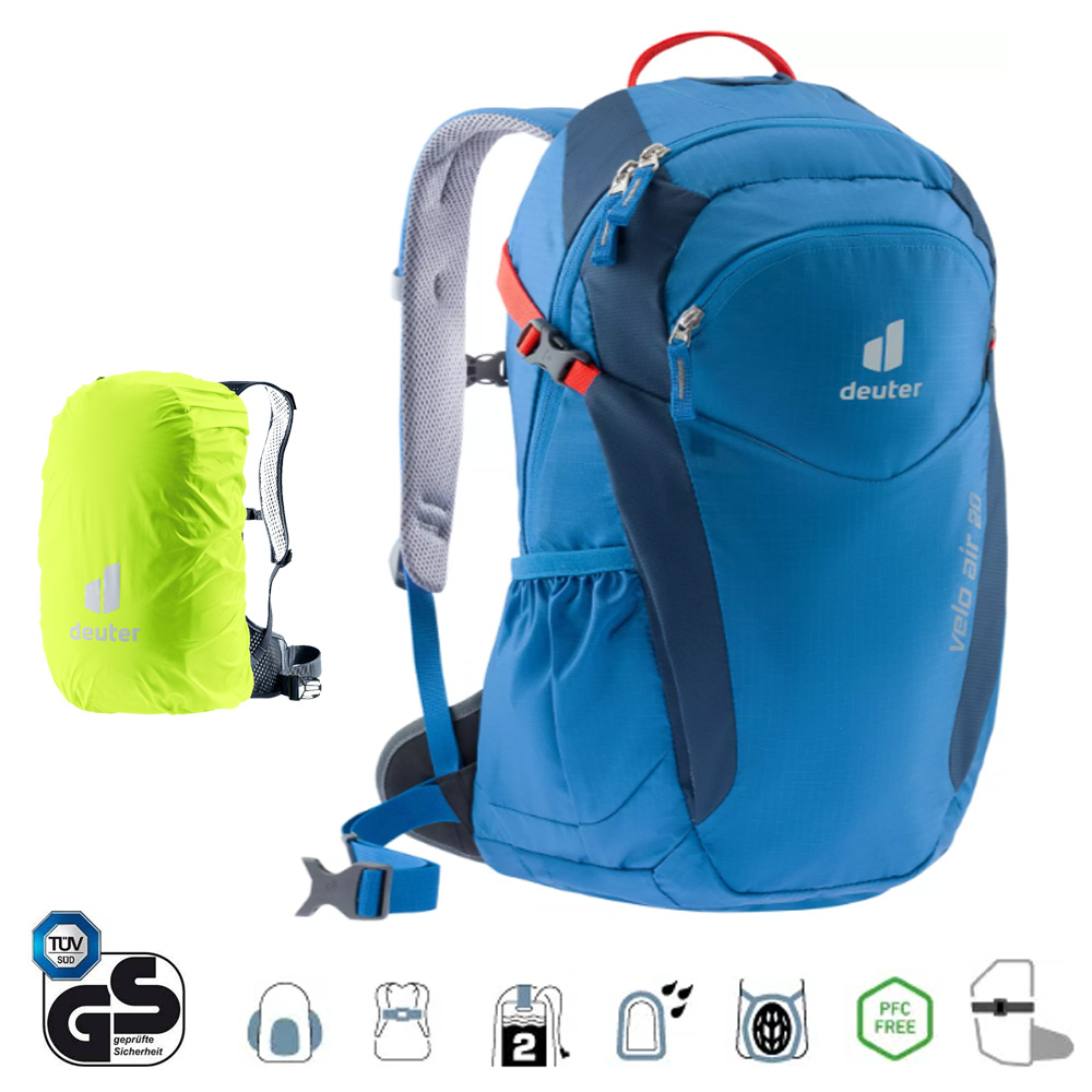 Deuter Velo Air 20 Fahrradrucksack mit Regencape 20L, dunkelblau