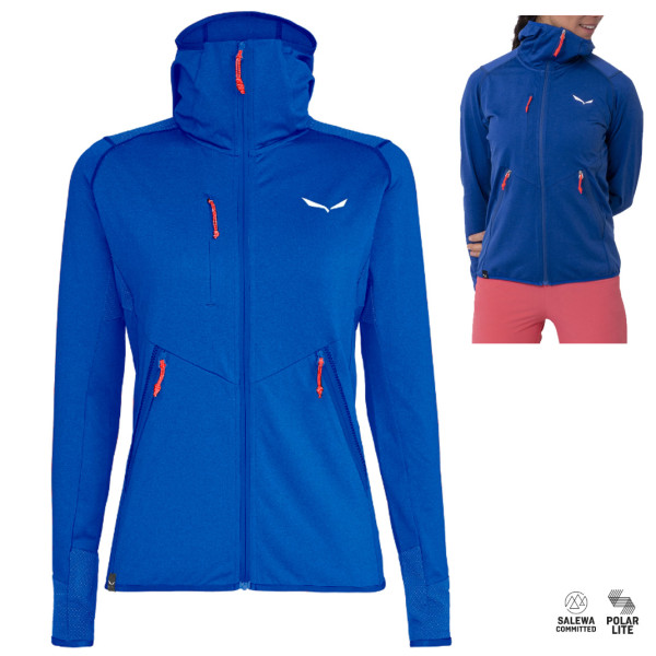 Salewa - Agner Hybrid Polarlite Durastretch W Full Zip Hoody, blau