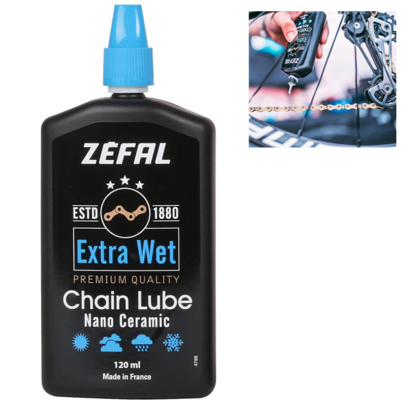 Zefal - EXTRA WET LUBE Biologisch abbaubares Kettenöl, 120ml