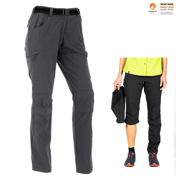 Maul - Zipp Off Outdoor- Trekkinghose TRAIL II Damenhose, grau