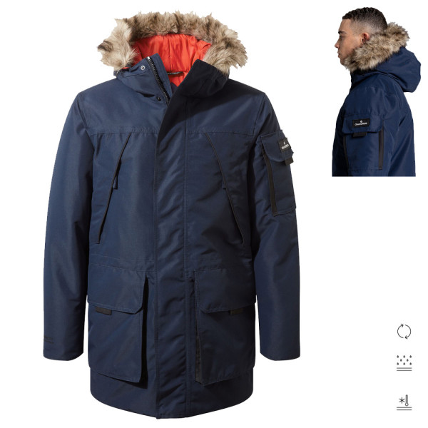 Craghoppers - warme wasserdichte gefütterte Outdoorjacke Parka Bishorn