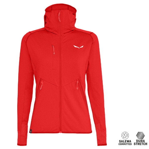 Salewa Agner Hybrid Polarlite Durastretch W Full Zip Hoody, rot