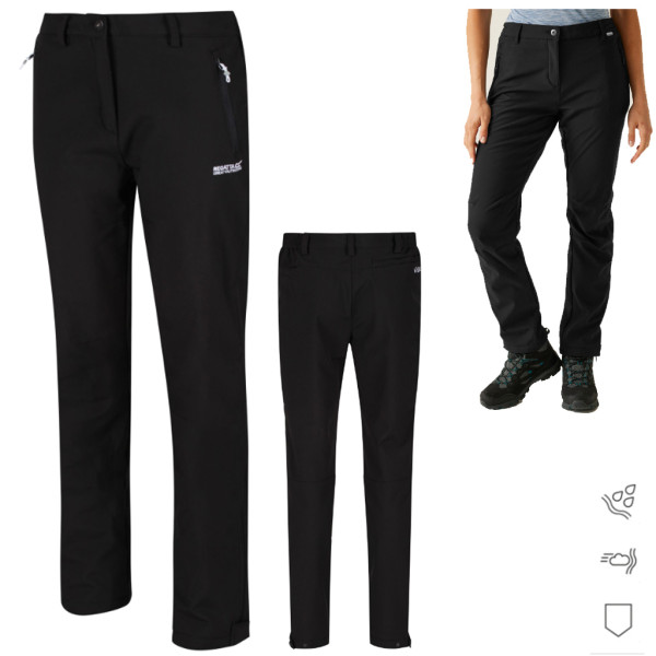 Regatta- Geo II Softshell-Hose für Damen wasserdicht, schwarz