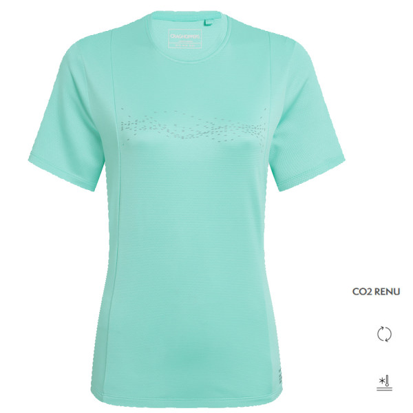 Craghoppers - Damen CO2 Renu Jada Sport SST T-Shirt, aqua blau