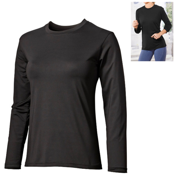 hive - Damen Funktionsshirt langarm schnelltrocknend Spandex, schwarz